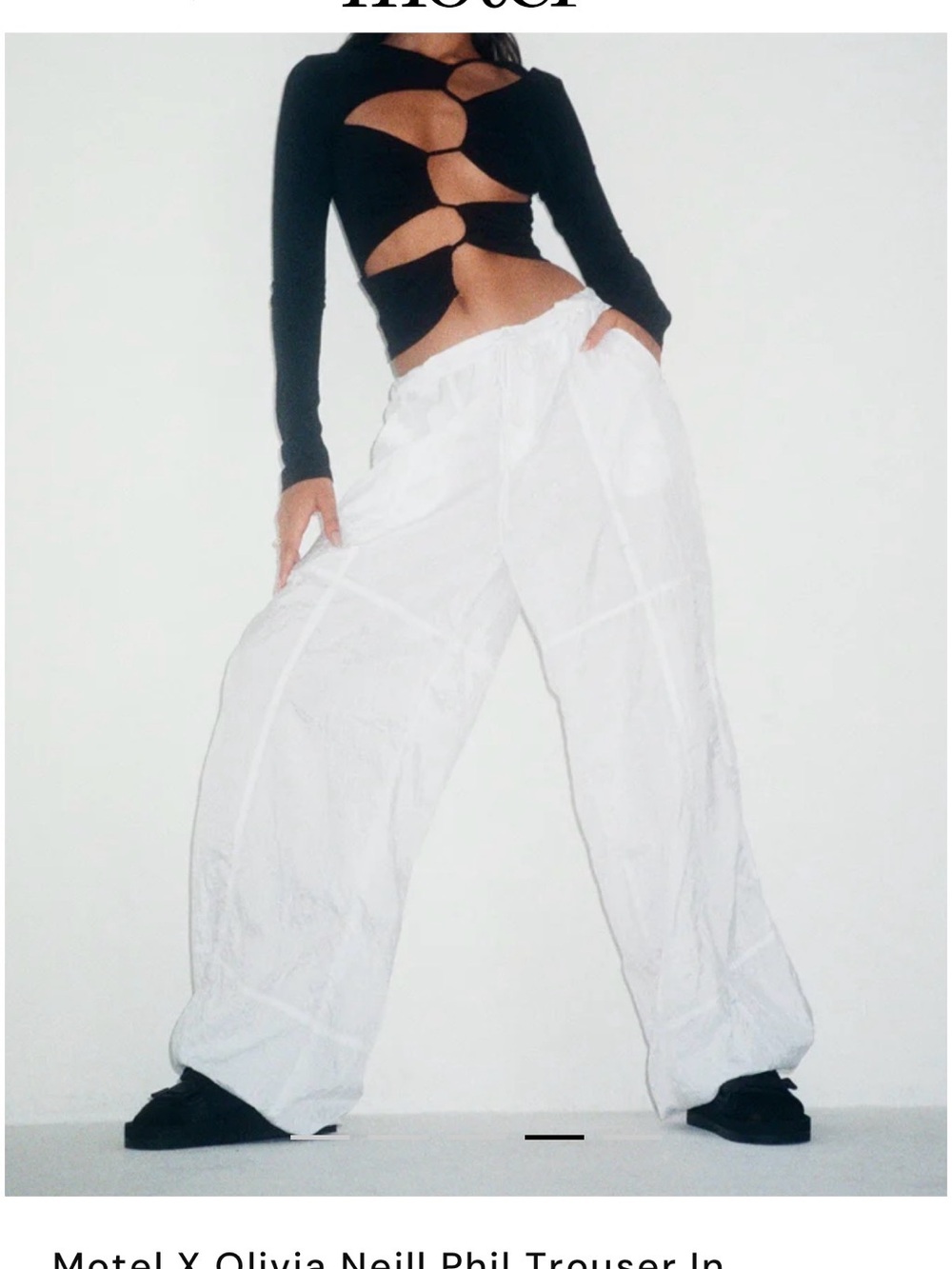 Motel Rocks x Olivia Neill Phil Trousers in Parachute Ivory